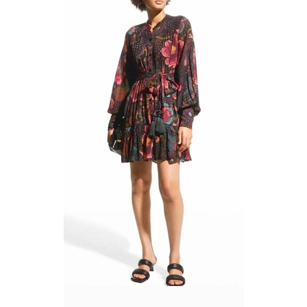 Farm Rio NEW Black River Creatures Mini Dress, Large